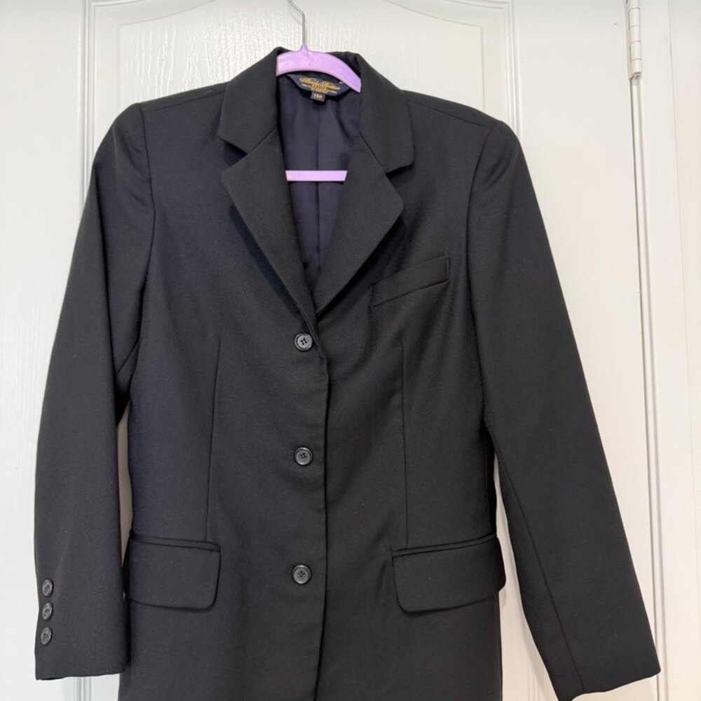 Brooks Brothers Wool Blend Blazer Womens 10P Petite Black Career Jacket
